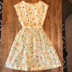 Vintage pink and white  floral dress
